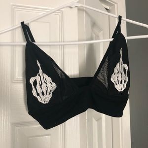 Black skeleton bralette